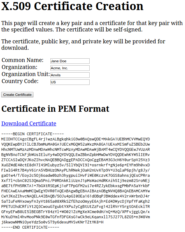 Generate Base64 Certificate And Key